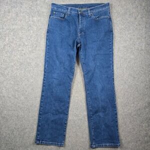 L.L. Bean Jeans Mens 34x29 Blue Standard Fit Straight Leg Denim Stretch Workwear